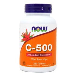 Vitamina C-500 Now Foods 250 Tabletes: Potencialize sua Imunidade e Saúde Antioxidante