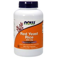 Now Foods Levedura de Arroz Vermelho 600 mg – 240 Cápsulas Vegetarianas para Saúde Cardiovascular
