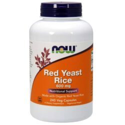 Now Foods Levedura de Arroz Vermelho 600 mg - 240 Cápsulas Vegetarianas para Saúde Cardiovascular