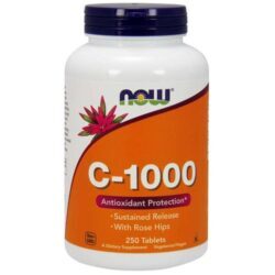 Vitamina C-1000 Proteção Antioxidante Now Foods 250 Tabletes - Essencial para Imunidade e Bem-Estar