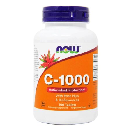 C-1000 Com Roseira Brava e Bioflavonóides Now Foods 100 Tabletes