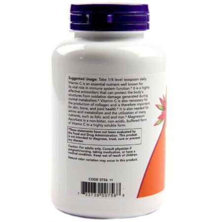 Now Foods Ascorbato de Magnésio - 227g: Mineral Essencial para Saúde e Bem-Estar - Imagem 3