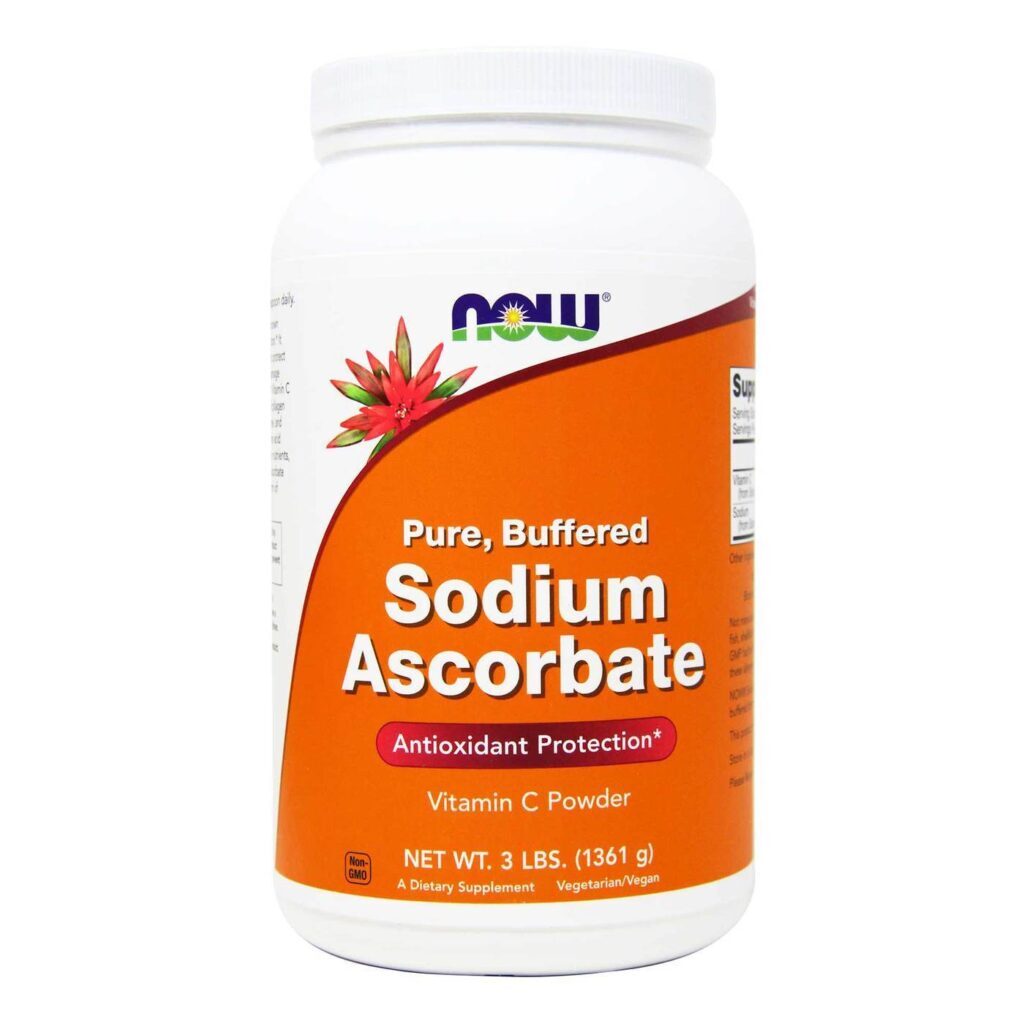 Now Foods Ascorbato de Sódio em Pó 100% Puro - 1361g | Vitamina C Biodisponível