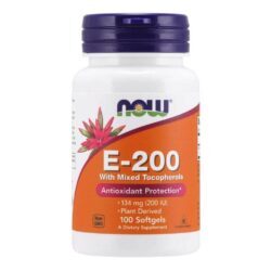 Vitamina E Now Foods Tocoferóis Misturados 200 UI - 100 Cápsulas em Gel - Antioxidante Potente