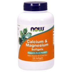 Now Foods Cálcio e Magnésio com Vitamina D e Zinco - 120 Cápsulas em Gel