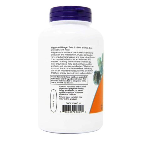 Now Foods Malato de Magnésio 1000mg - 180 Tabletes: Energia e Bem-Estar - Imagem 2