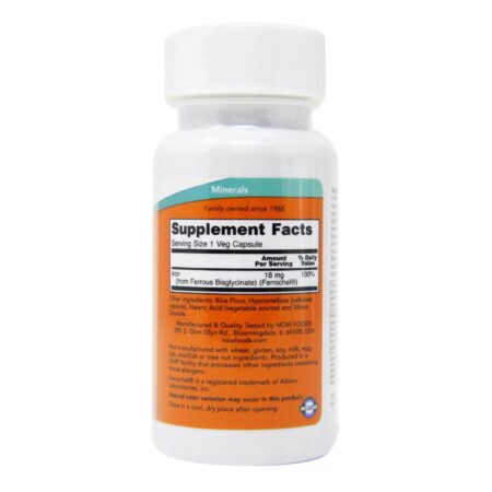 Now Foods, Ferro 18 mg - 120 Cápsulas Vegetarianas - Image 3