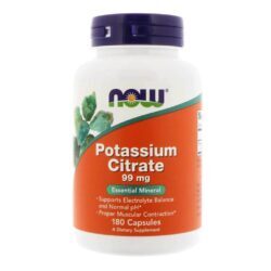 Citrato de Potássio 99 mg Now Foods 180 Cápsulas: Essencial para o Equilíbrio Eletrolítico e Bem-Estar