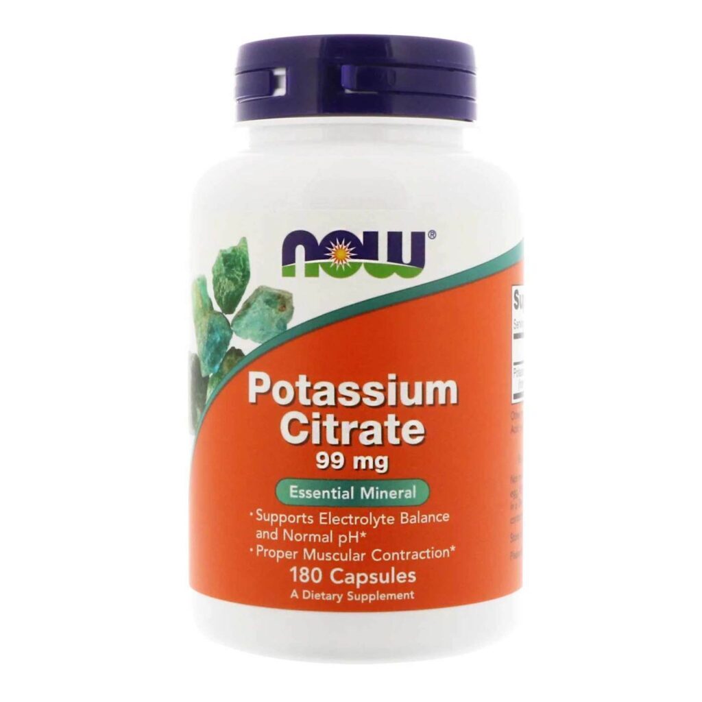 Citrato de Potássio 99 mg Now Foods 180 Cápsulas: Essencial para o Equilíbrio Eletrolítico e Bem-Estar