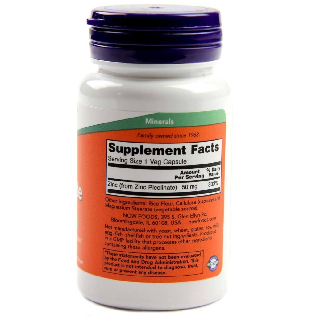 Zinco Policonato 50 mg Now Foods 60 Cápsulas Vegetarianas - Imunidade e Bem-Estar - Imagem 2