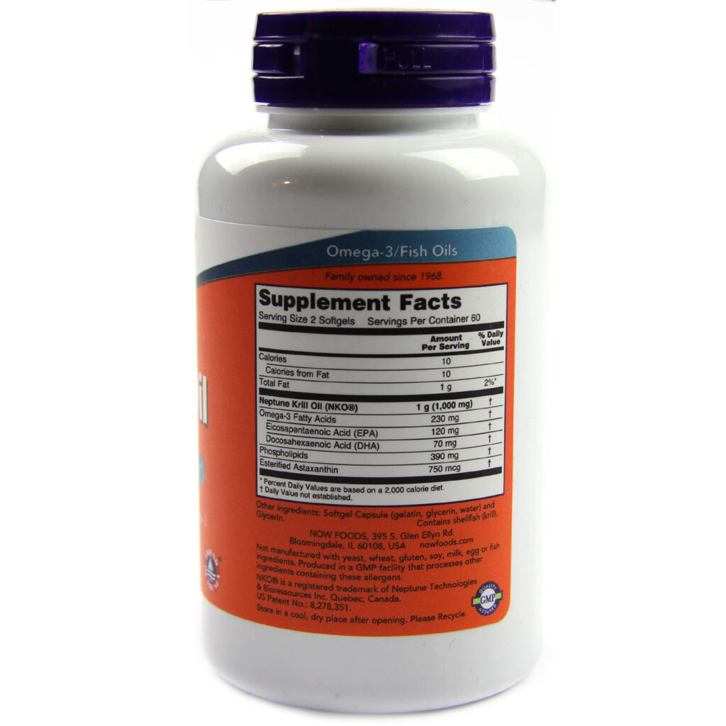 Óleo de Krill Netuno Now Foods 500mg 120 Cápsulas Gel: Saúde e Bem-Estar - Imagem 2
