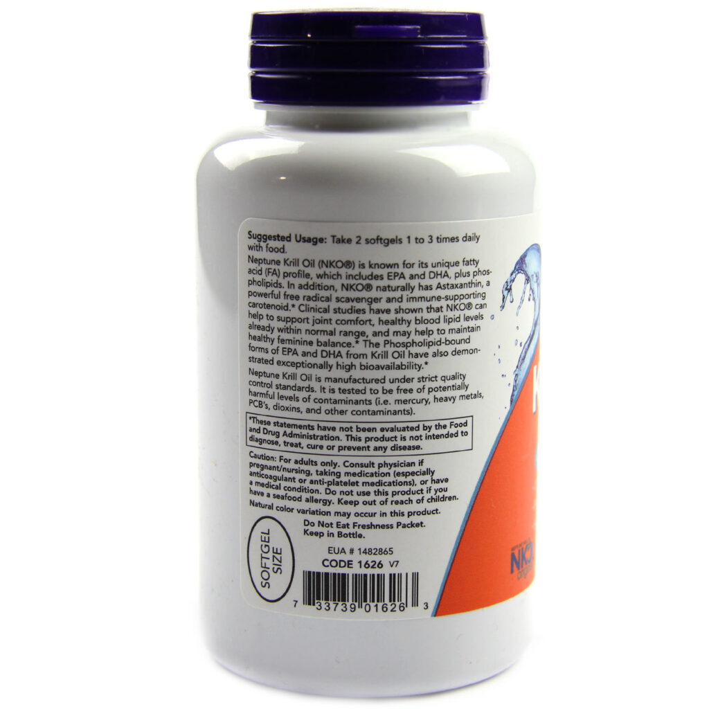 Óleo de Krill Netuno Now Foods 500mg 120 Cápsulas Gel: Saúde e Bem-Estar - Imagem 3