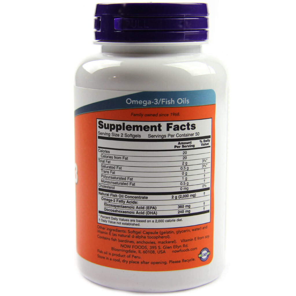 Ômega 3 Now Foods 100 Cápsulas Gel: Saúde Cardiovascular e Bem-Estar - Imagem 2
