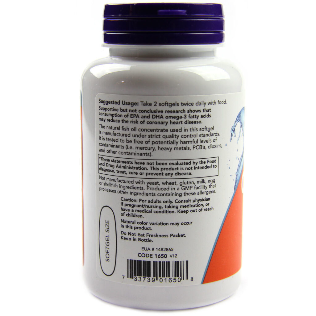 Ômega 3 Now Foods 100 Cápsulas Gel: Saúde Cardiovascular e Bem-Estar - Imagem 3
