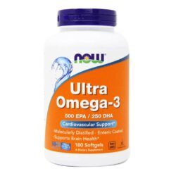 Ultra Omega 3 Now Foods 180 Cápsulas: 500mg EPA + 250mg DHA para Saúde Cardiovascular e Cognitiva