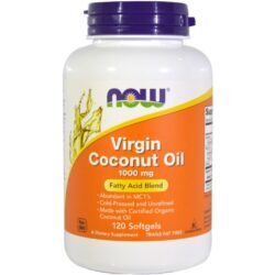 Óleo de Coco Virgem Now Foods 1000 mg - 120 Cápsulas Gel - Promoção Brasil