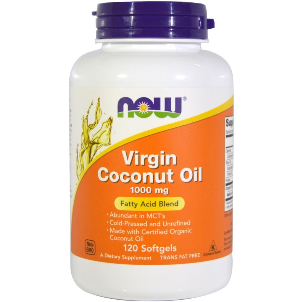 Óleo de Coco Virgem Now Foods 1000 mg - 120 Cápsulas Gel - Promoção Brasil