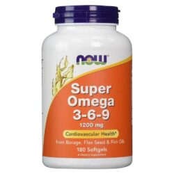 Now Foods Super Omega 3-6-9 - 1200 mg - 180 Cápsulas em Gel: Saúde Cardiovascular e Bem-Estar Completo
