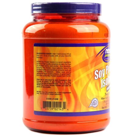 Now Foods, Proteína de Soja Isolate - Chocolate - 2 lbs (907 g) - Image 3