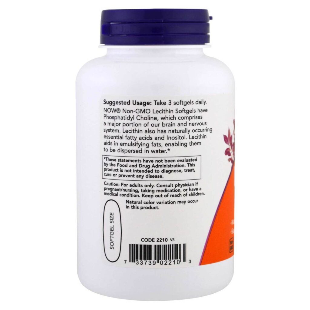 Now Foods Lecitina 1200 mg - 100 Cápsulas em Gel: Saúde e Bem-Estar para Você no Brasil - Imagem 3