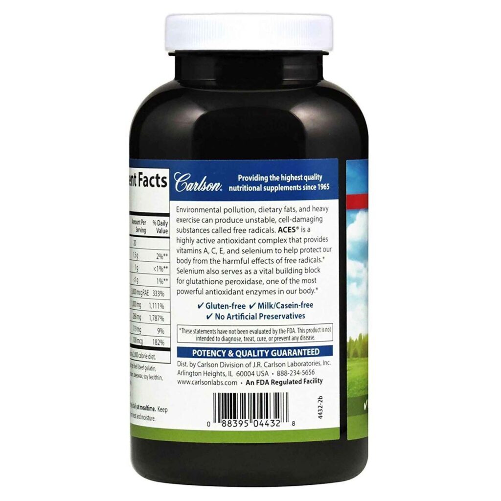 Carlson Labs ACES - 200 Cápsulas: Potencializa sua Saúde e Vitalidade - Imagem 3