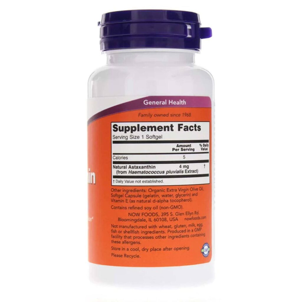 Astaxantina 4 mg Now Foods - 90 Cápsulas em Gel: Potência Antioxidante para Sua Saúde - Imagem 2