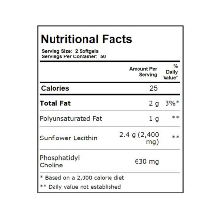 Now Foods, Lecitina de Girassol 1200 mg - 100 Cápsulas em Gel - Image 2