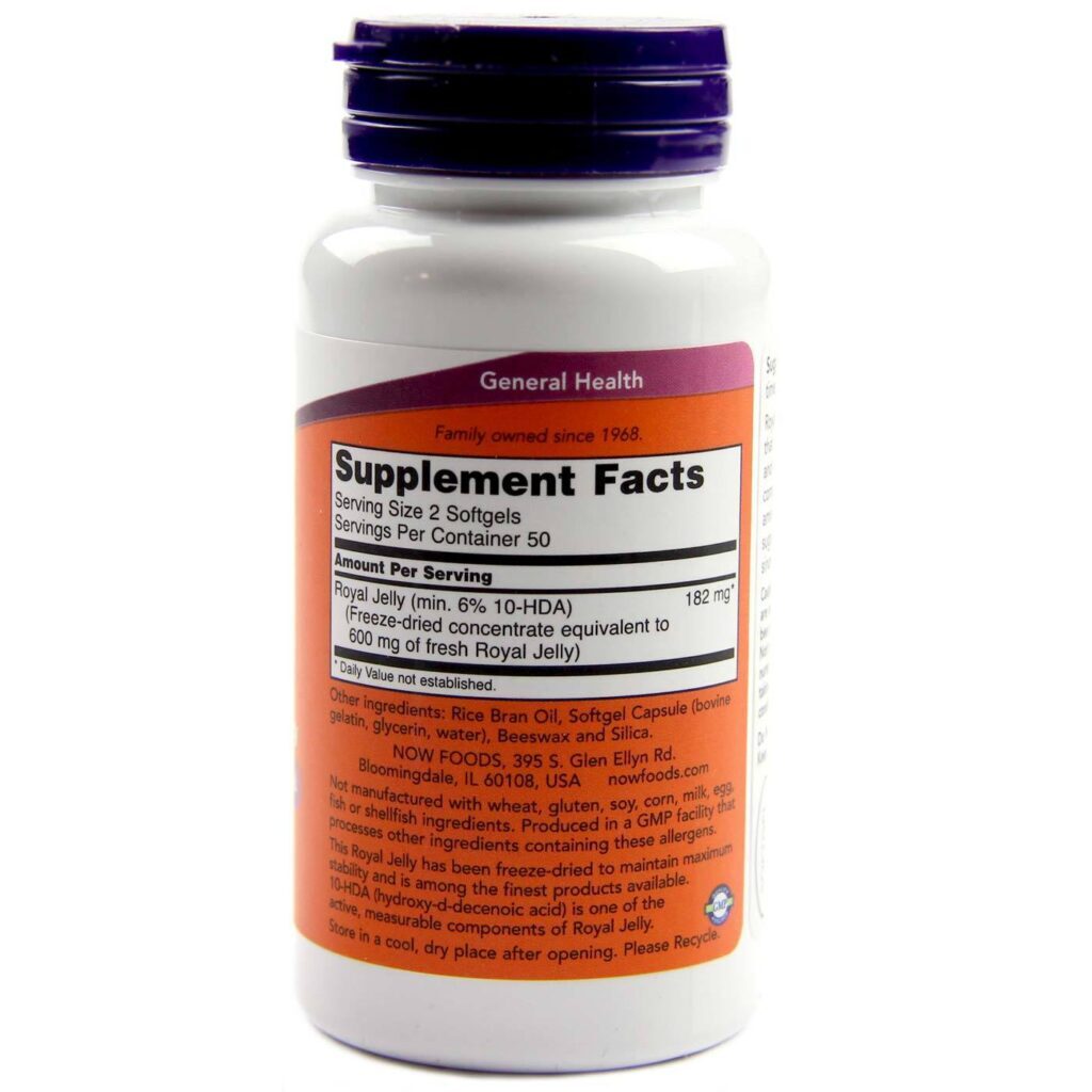 Now Foods Geléia Real 300 mg - 100 Cápsulas em Gel: Vitalidade e Bem-Estar - Imagem 2