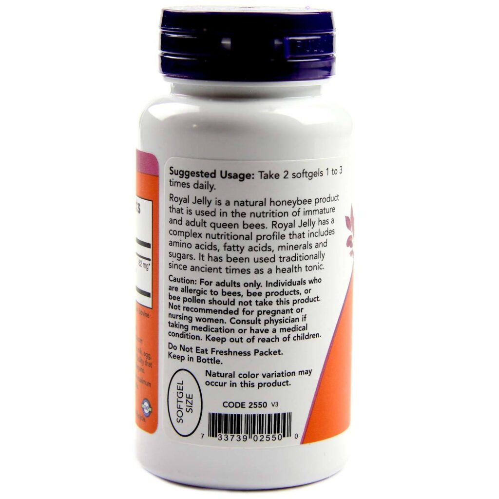 Now Foods Geléia Real 300 mg - 100 Cápsulas em Gel: Vitalidade e Bem-Estar - Imagem 3