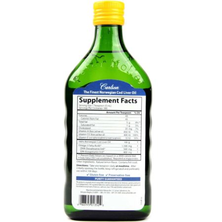 Carlson Labs, Óleo de Fígado de Bacalhau, Limão - 500 ml - Image 2