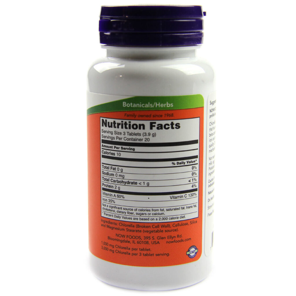 Now Foods Chlorella 1000 mg - 60 Tabletes: Purificação e Nutrição Essencial - Imagem 2