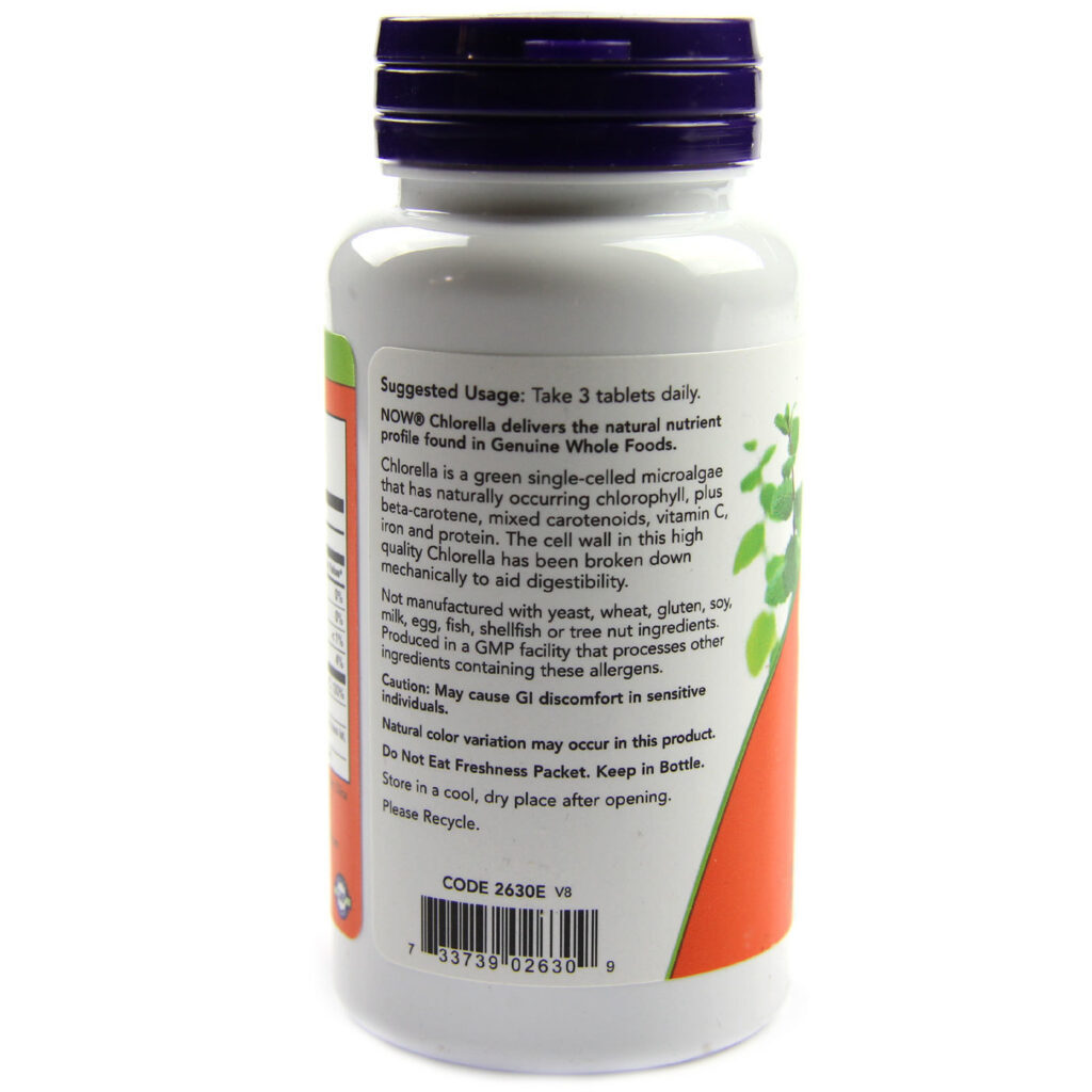 Now Foods Chlorella 1000 mg - 60 Tabletes: Purificação e Nutrição Essencial - Imagem 3
