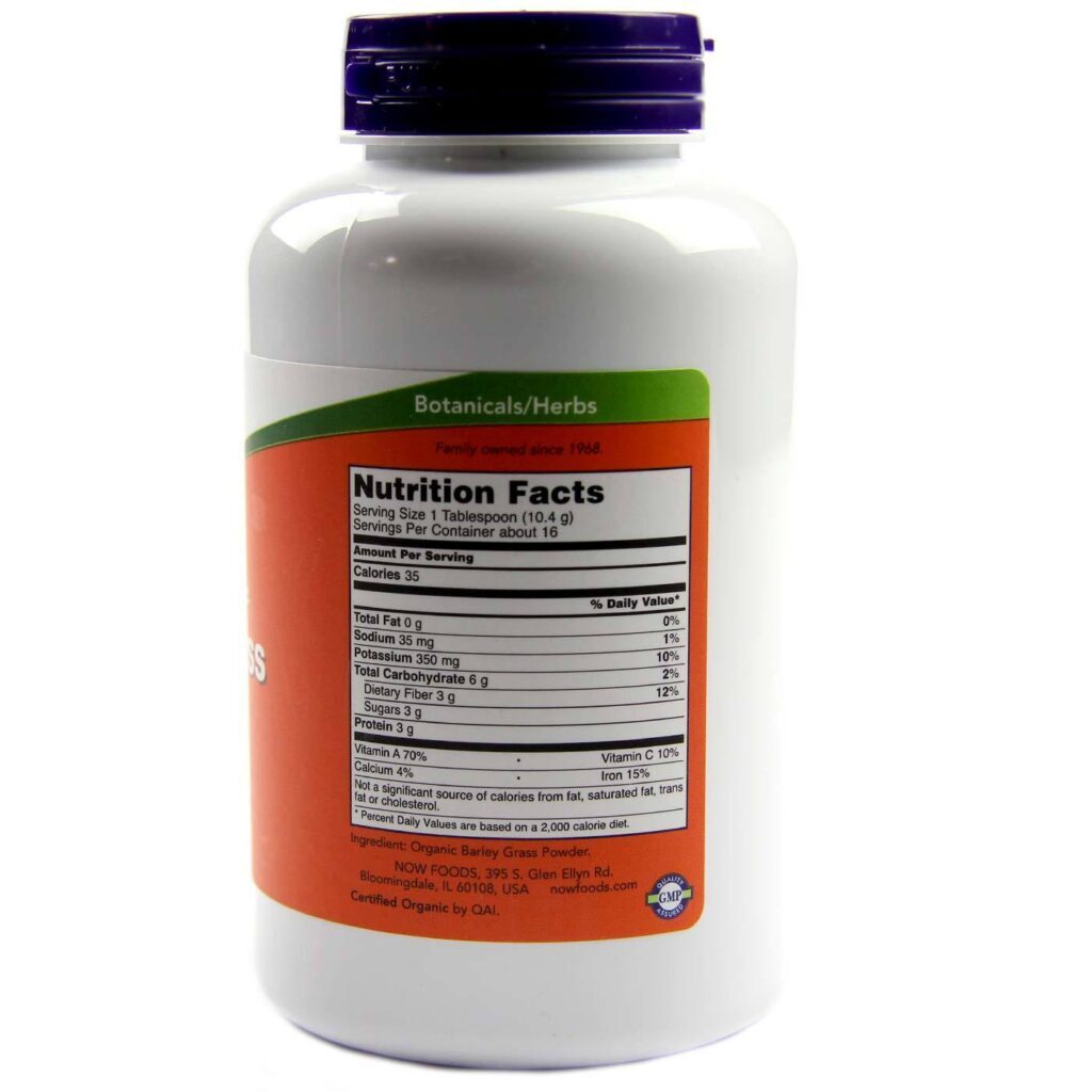 Now Foods Grama de Cevada Orgânica Pura em Pó - Nutrição Verde Essencial 170g - Imagem 2