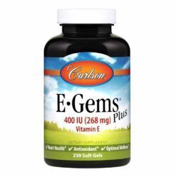Carlson Labs E-Gems Vitamina E 400 UI 250 Cápsulas - Antioxidante Essencial
