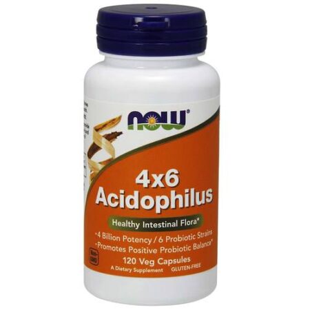 Now Foods, 4X6 Acidophilus - 120 Cásulas Vegatarianas