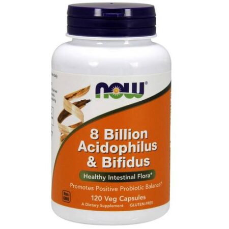 Now Foods, Probióticos Acidophilus e Bifidus - 120 Cápsulas Vegetarianas