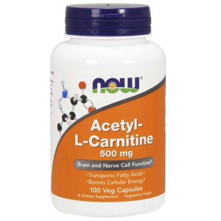 Now Foods Acetil-L-Carnitina 500 mg - 100 Cápsulas Vegetarianas