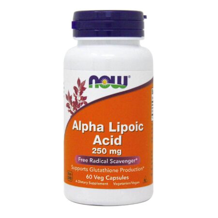 Now Foods, Ácido Alfa Lipóico 250 mg Alta Potência - 60 Cápsulas Vegetarianas