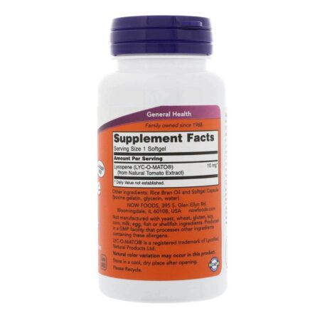 Now Foods, Licopeno 10 mg - 120 Cápsulas em Gel - Image 2