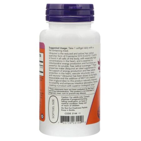 Now Foods, Ubiquinol 200 mg - 60 Cápsulas em Gel - Image 3