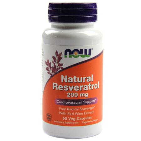 Natural Resveratrol 200 mg Mega Potência Now Foods 60 Cápsulas Vegetarianas