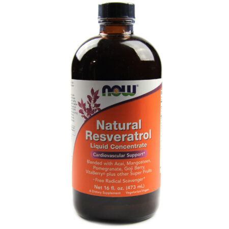 Resveratrol Natural Líquido Concentrado Now Foods Vegano 473 ml