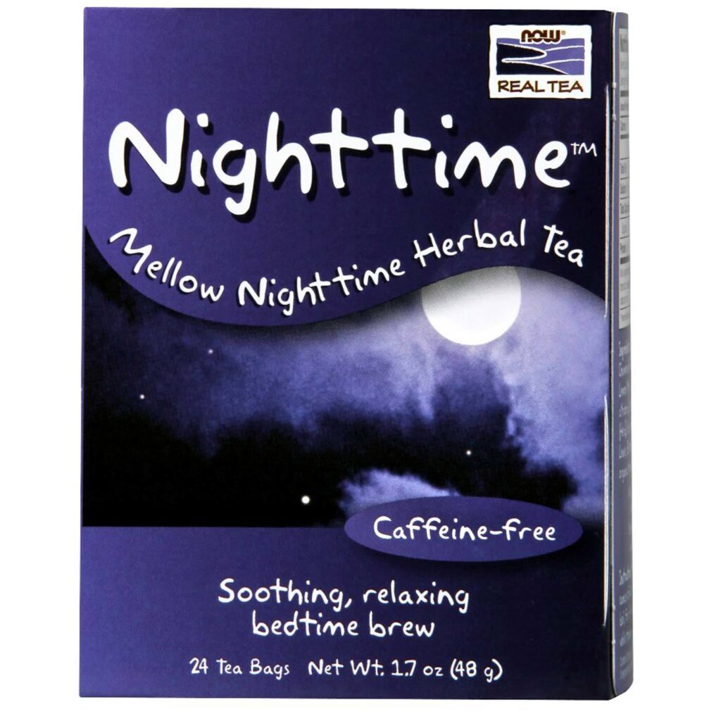 Now Foods Chá Nighttime™ Hora de Dormir - 24 Saquinhos de Chá para Relaxamento Profundo