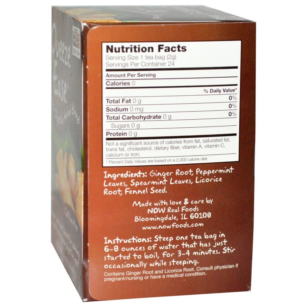Now Foods Chá Queeze Ease - 24 Sachês para Alívio e Bem-Estar - Imagem 2