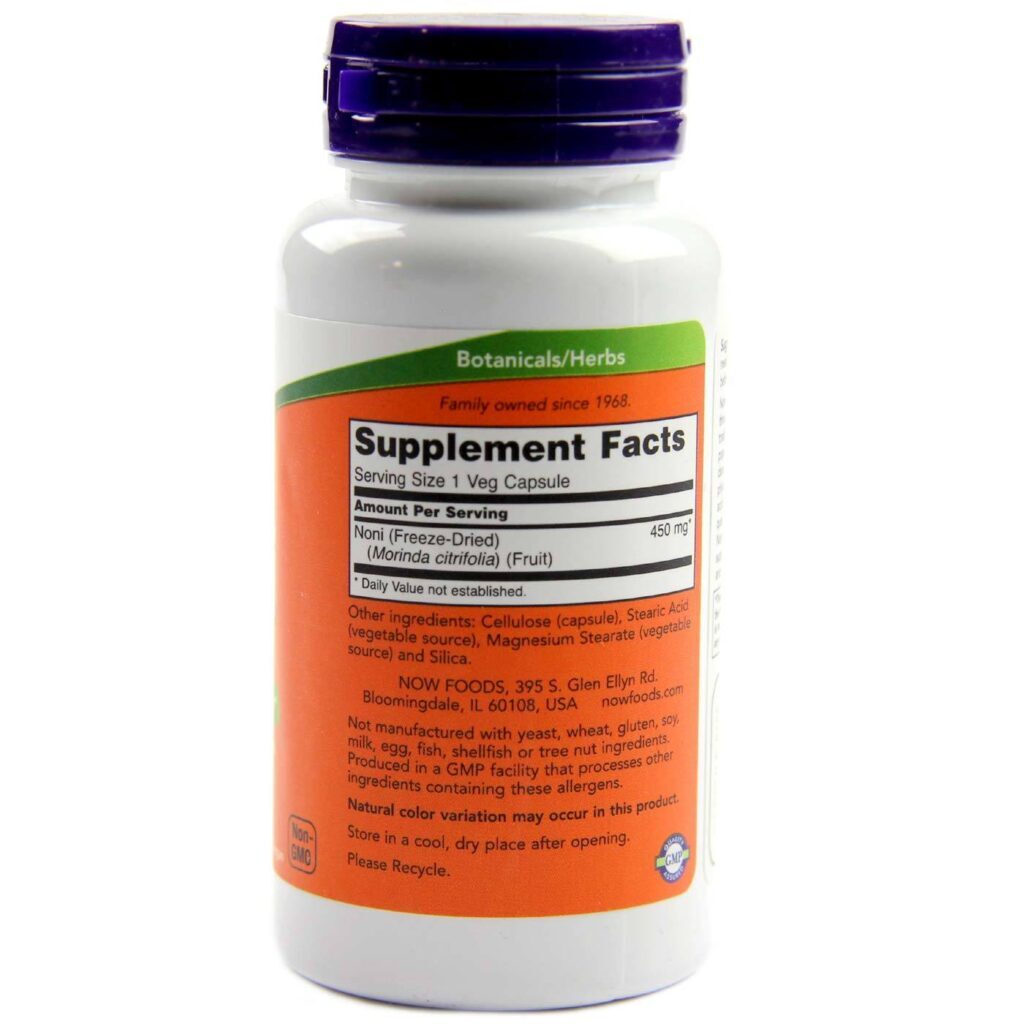 Now Foods Noni 450 mg - 90 Cápsulas Vegetarianas: Saúde Natural para Você - Imagem 2
