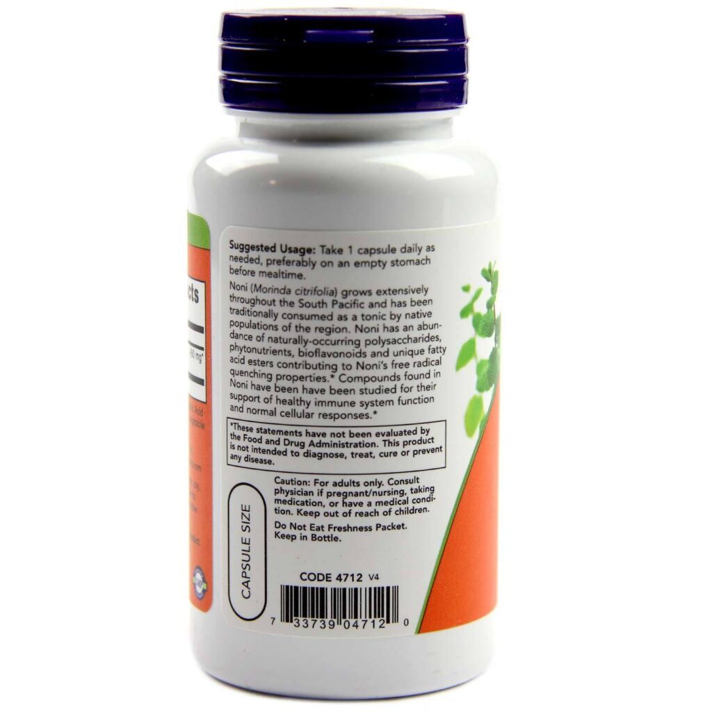 Now Foods Noni 450 mg - 90 Cápsulas Vegetarianas: Saúde Natural para Você - Imagem 3