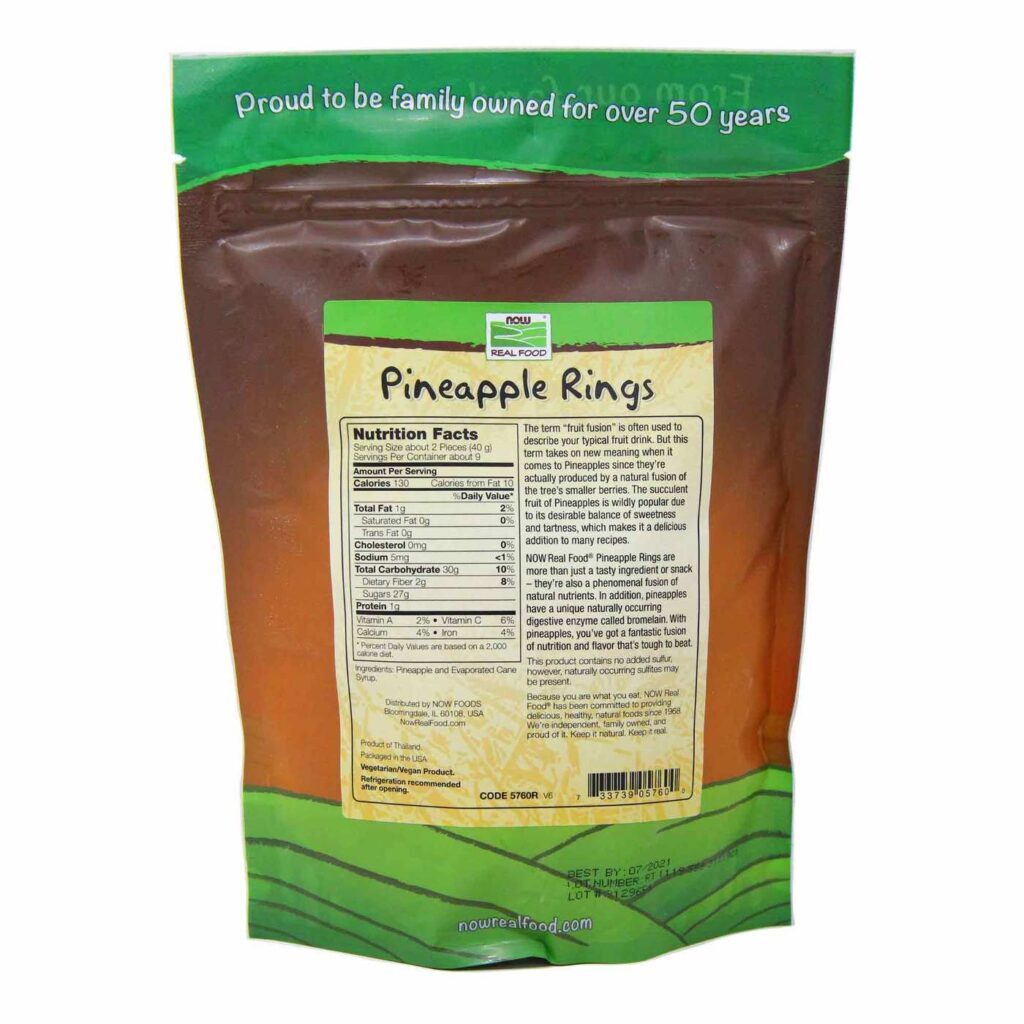 Now Foods Anéis de Abacaxi Secos - 340g: Sabor Tropical e Snack Saudável no Brasil - Imagem 2