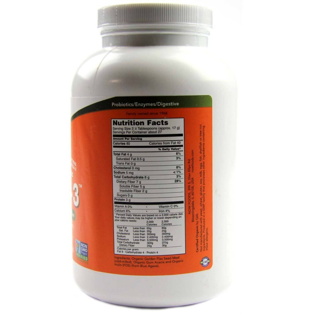 Now Foods Fibra-3 454g: Saúde Digestiva e Bem-Estar Intestinal - Imagem 2