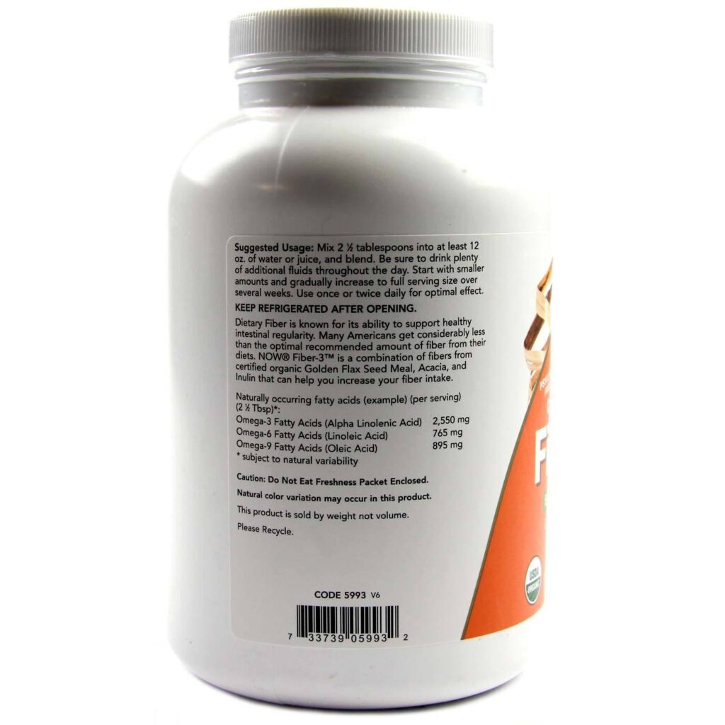 Now Foods Fibra-3 454g: Saúde Digestiva e Bem-Estar Intestinal - Imagem 3