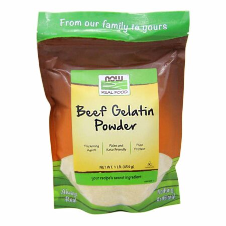 Now Foods, Gelatina Bovina em Pó 100% Pura - 454 g